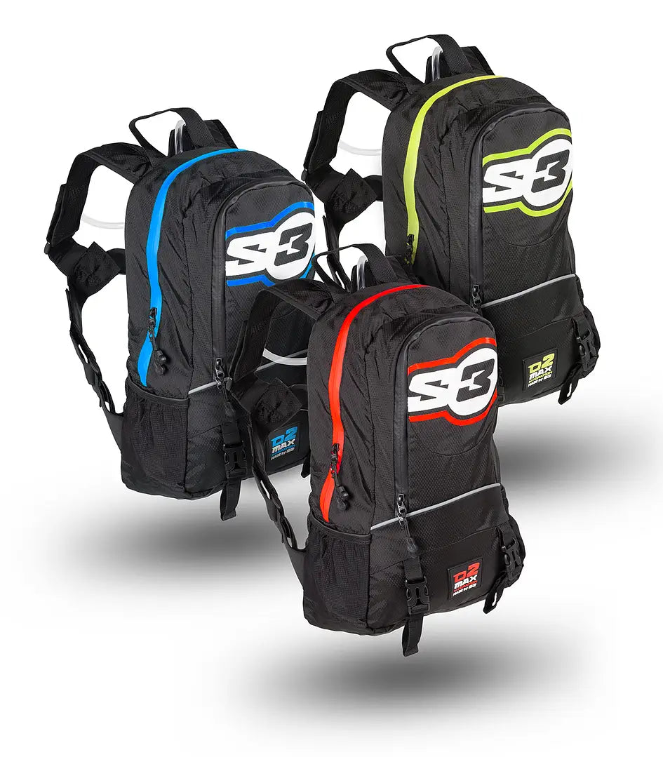 S3 BACKPACK + HYDRATION O2RUN – 3L – Red/Blue/Yellow (Copy)
