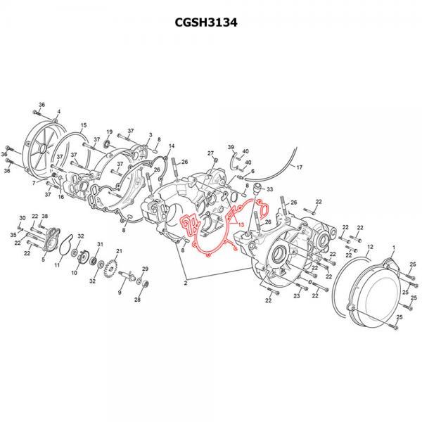 CENTRAL ENGINE CRANKCASE GASKET METAL 1.2MM - Scorpa SC 250/290/300 15-22, Sherco ST 250/290/300 11-22