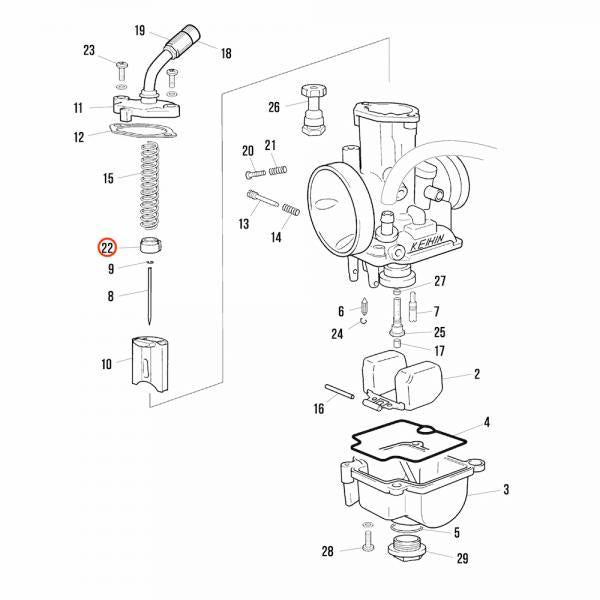 Spring Guide PWK 28MM Carburettor