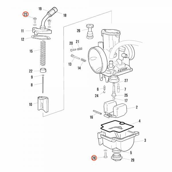 Allen Bolt PWK 28MM Carburettor per 4