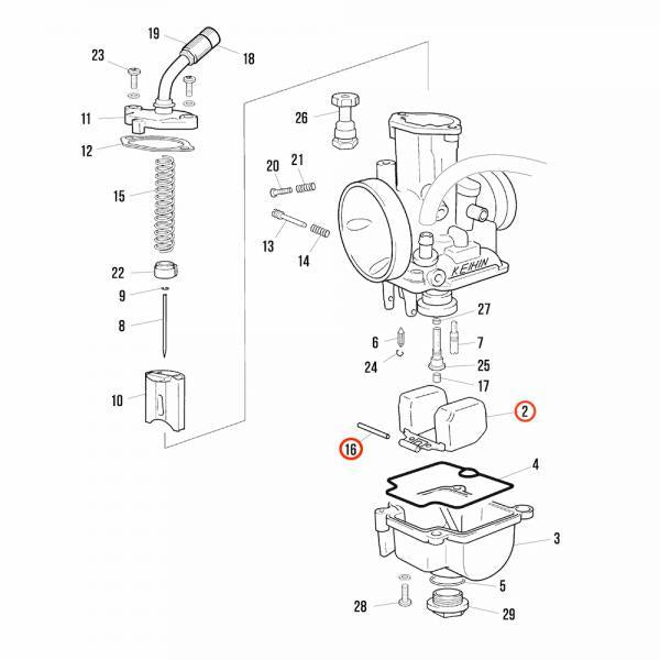 Float with Pin PWK 28MM Carburettor