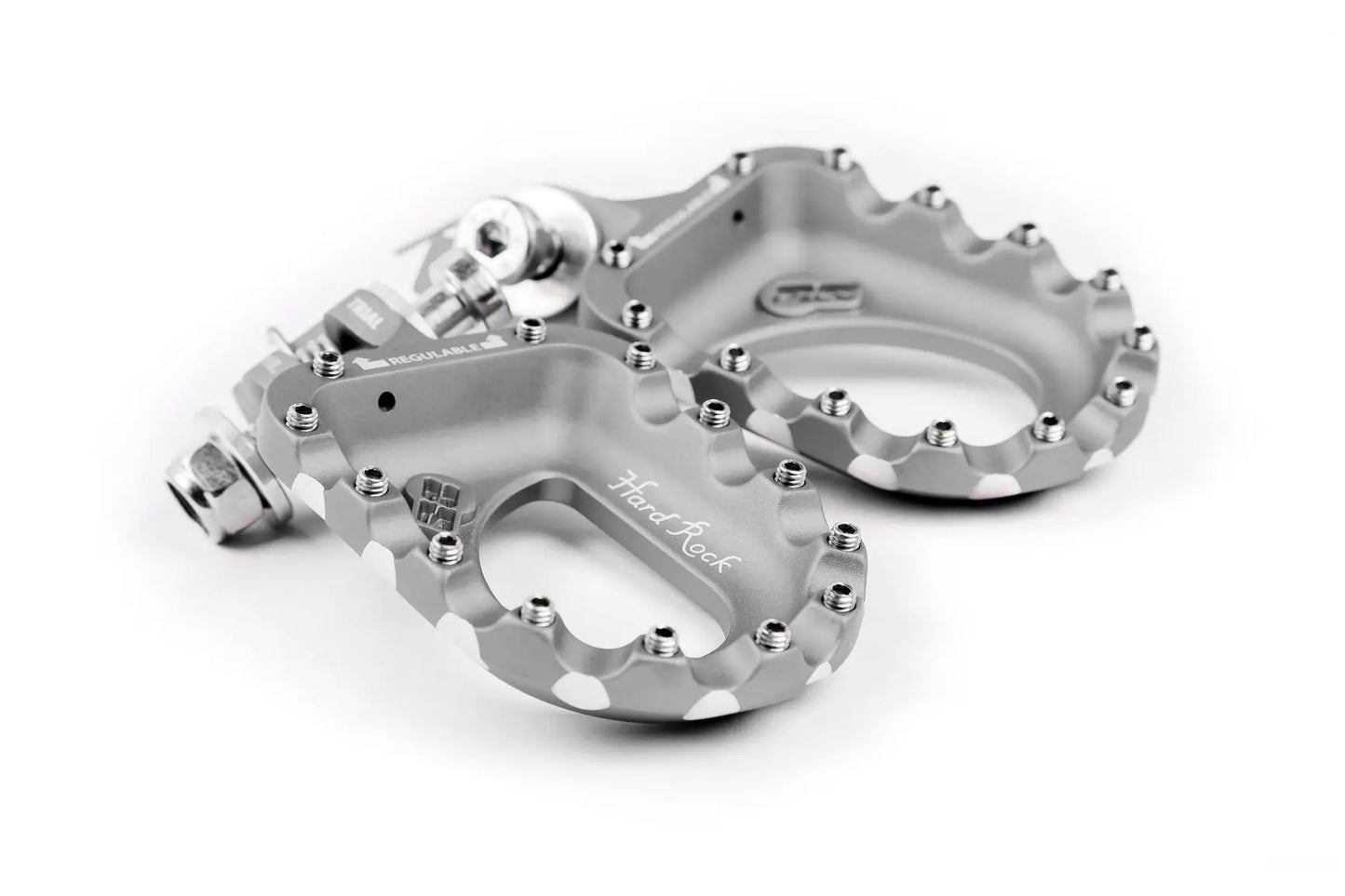 S3 HARDROCK ALUMINIUM TRIALS FOOTRESTS – SILVER