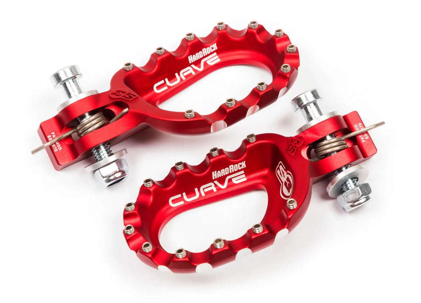 S3 HARDROCK ‘CURVE’ Aluminium Trials Footrests – RED