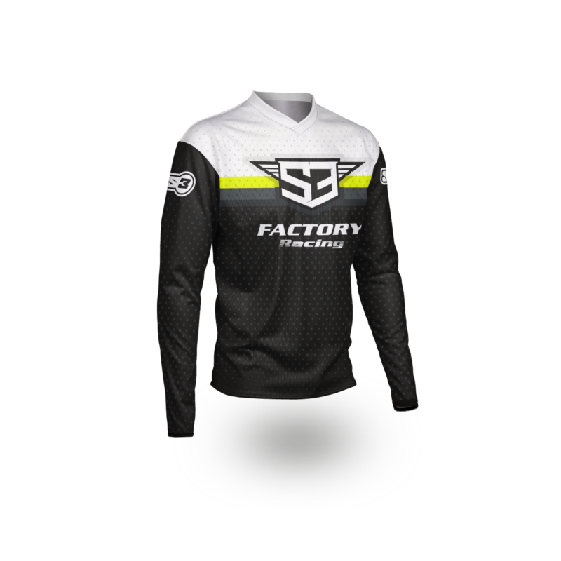 NEW 2025 RACING COLLECTION – TRIALS & ENDURO SHIRTS – BLACK / FLURO
