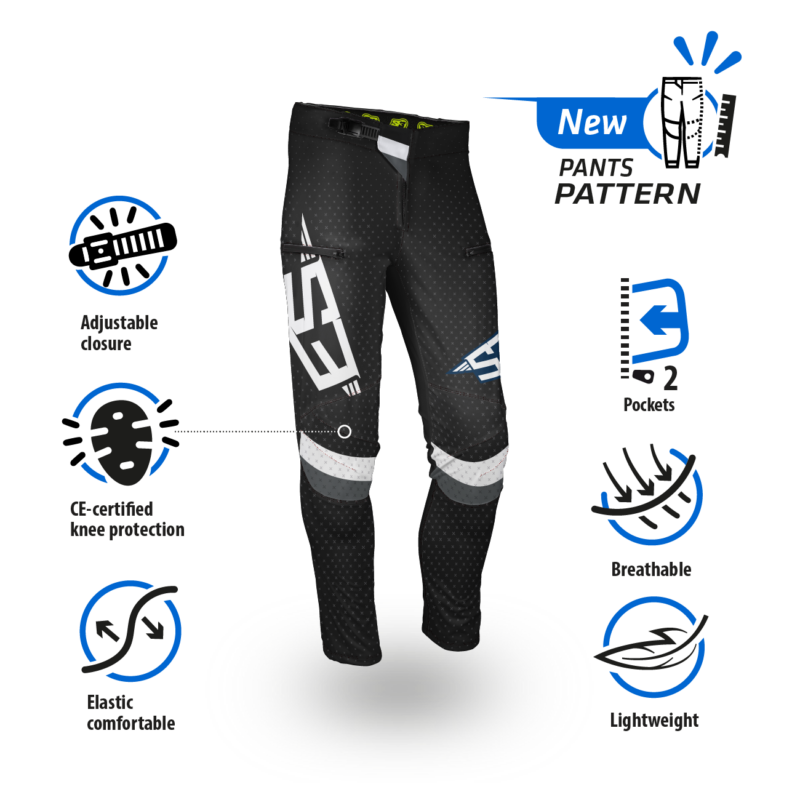 NEW S3 2025 RACING COLLECTION – FLEX TRIAL PANTS – BLACK