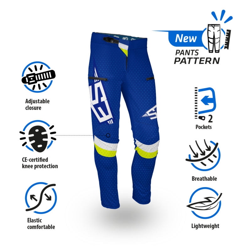 NEW S3 2025 RACING COLLECTION – FLEX TRIAL PANTS – BLUE
