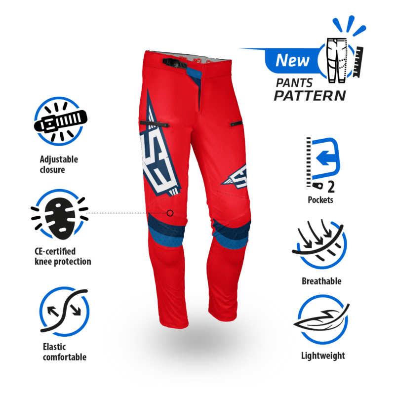 NEW S3 2025 RACING COLLECTION – FLEX TRIAL PANTS – RED