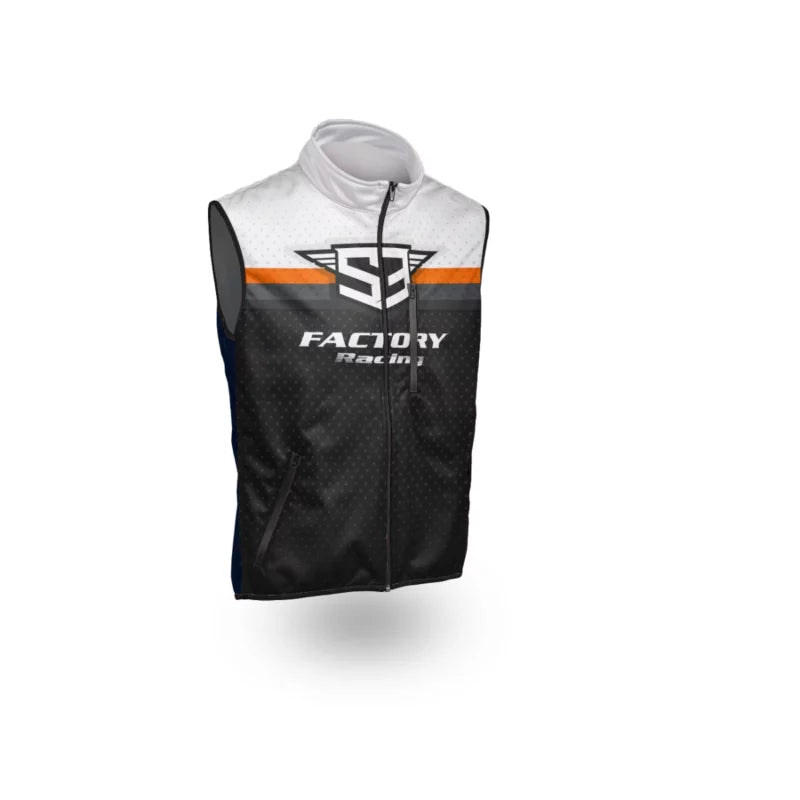 NEW S3 2025 RACING COLLECTION – BODYWARMER – BLACK / ORANGE