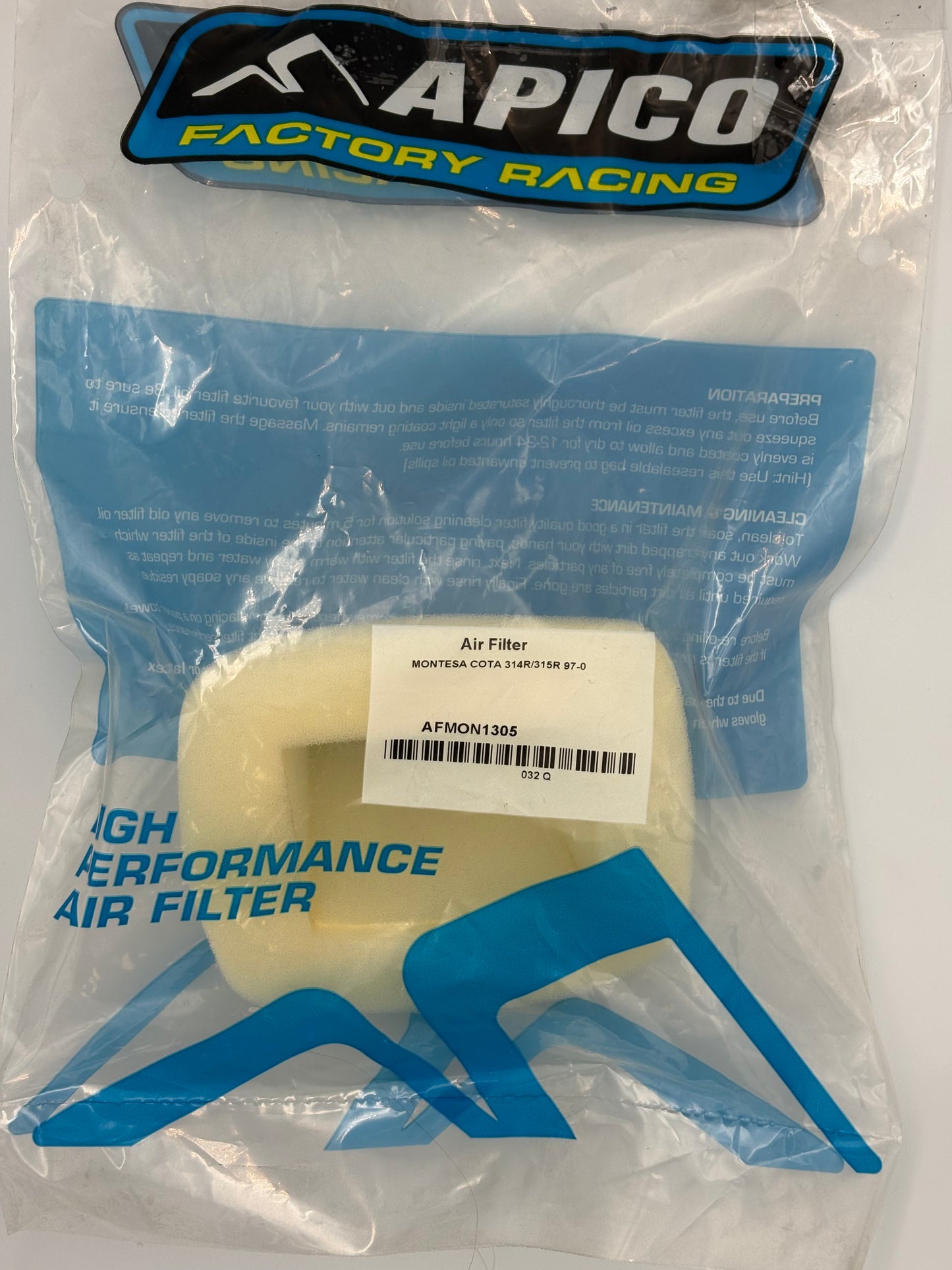 Apico Air Filter - MONTESA 315R 97-04, 4RT 250/260/300 05-21