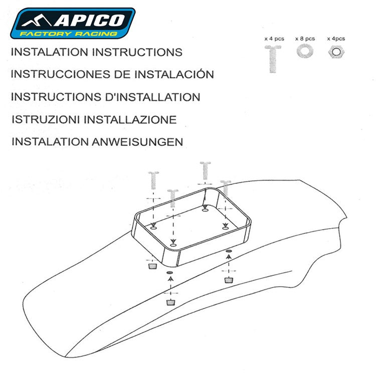 APICO REAR FENDER TOOL BAG BLACK/BLUE
