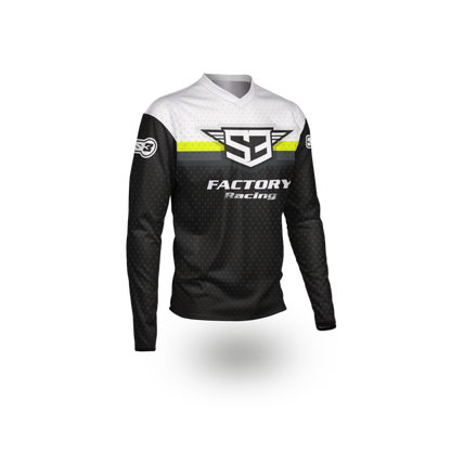NEW 2025 RACING COLLECTION – TRIALS & ENDURO SHIRTS – BLACK / FLURO