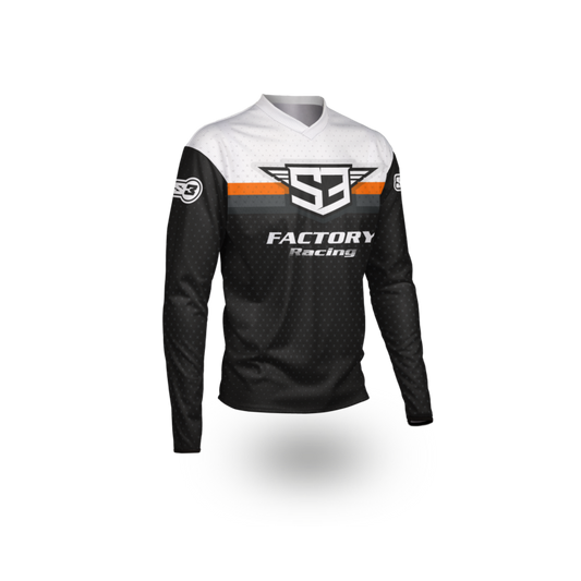 NEW 2025 RACING COLLECTION – TRIALS & ENDURO SHIRTS – BLACK / ORANGE