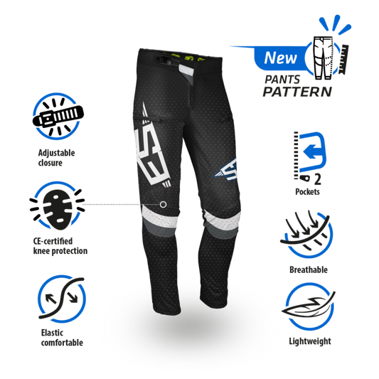 NEW S3 2025 RACING COLLECTION – FLEX TRIAL PANTS – BLACK