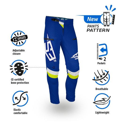 NEW S3 2025 RACING COLLECTION – FLEX TRIAL PANTS – BLUE