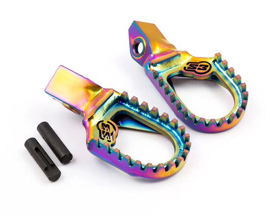 S3 TITANIUM TRIAL ‘HARDROCK’ FOOTPEGS – 10mm BACK + 5mm LOW (FLAT) TXT GASGAS 2023 to current.