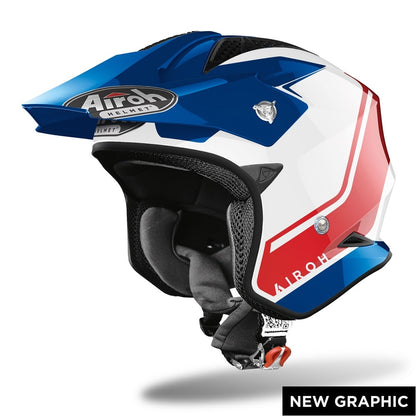 Airoh TRRS Keen Gloss Red/Blue/White Trials Helmet
